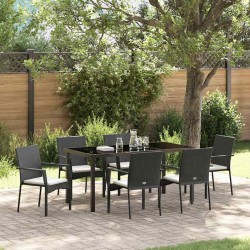 Ensemble de salle à manger pour jardin 7 pcs Noir polyrotin 564414564414
