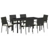 Ensemble de salle à manger pour jardin 7 pcs Noir polyrotin 564414564414