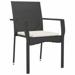 Ensemble de salle à manger pour jardin 7 pcs Noir polyrotin 564414564414