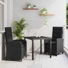 Ensemble de salle à manger pour jardin 3 pcs Noir polyrotin 564415564415
