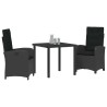 Ensemble de salle à manger pour jardin 3 pcs Noir polyrotin 564415564415