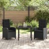 Ensemble de salle à manger pour jardin 3 pcs Noir polyrotin 564415564415