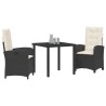 Ensemble de salle à manger pour jardin 3 pcs Noir polyrotin 564416564416