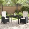 Ensemble de salle à manger pour jardin 3 pcs Noir polyrotin 564416564416