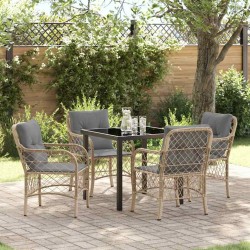 Ensemble de salle à manger pour jardin 5 pcs Beige polyrotin 564417564417