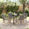 Ensemble de salle à manger pour jardin 5 pcs Beige polyrotin 564417564417