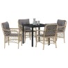 Ensemble de salle à manger pour jardin 5 pcs Beige polyrotin 564417564417