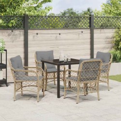 Ensemble de salle à manger pour jardin 5 pcs Beige polyrotin 564417564417