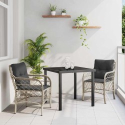 Ensemble de salle à manger pour jardin 3 pcs Gris clair 564418564418