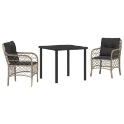 Ensemble de salle à manger pour jardin 3 pcs Gris clair 564418564418