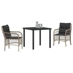 Ensemble de salle à manger pour jardin 3 pcs Gris clair 564418564418