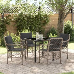 Ensemble de salle à manger pour jardin 5 pcs Gris clair 564419564419
