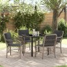 Ensemble de salle à manger pour jardin 5 pcs Gris clair 564419564419