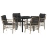 Ensemble de salle à manger pour jardin 5 pcs Gris clair 564419564419
