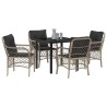 Ensemble de salle à manger pour jardin 5 pcs Gris clair 564419564419