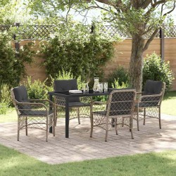 Ensemble de salle à manger pour jardin 5 pcs Gris clair 564420564420