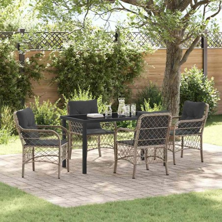 Ensemble de salle à manger pour jardin 5 pcs Gris clair 564420564420