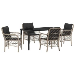 Ensemble de salle à manger pour jardin 5 pcs Gris clair 564420564420