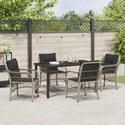 Ensemble de salle à manger pour jardin 5 pcs Gris clair 564420564420