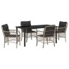 Ensemble de salle à manger pour jardin 5 pcs Gris clair 564421564421