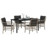 Ensemble de salle à manger pour jardin 5 pcs Gris clair 564421564421