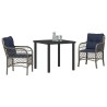 Ensemble de salle à manger pour jardin 3 pcs Gris et Noir Rotin 564422564422
