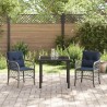 Ensemble de salle à manger pour jardin 3 pcs Gris et Noir Rotin 564422564422