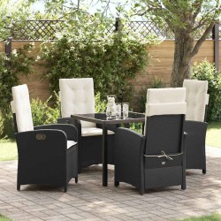 Ensemble de salle à manger pour jardin 5 pcs Noir polyrotin 564423564423