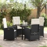 Ensemble de salle à manger pour jardin 5 pcs Noir polyrotin 564423564423