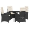 Ensemble de salle à manger pour jardin 5 pcs Noir polyrotin 564423564423