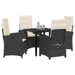 Ensemble de salle à manger pour jardin 5 pcs Noir polyrotin 564423564423