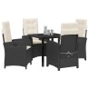 Ensemble de salle à manger pour jardin 5 pcs Noir polyrotin 564423564423