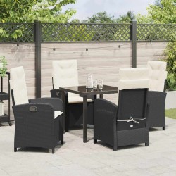 Ensemble de salle à manger pour jardin 5 pcs Noir polyrotin 564423564423