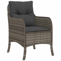 Ensemble de salle à manger pour jardin 3 pcs Gris polyrotin 564424564424