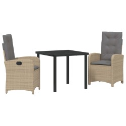 Ensemble de salle à manger pour jardin 3 pcs Beige polyrotin 564426564426