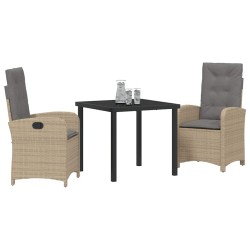 Ensemble de salle à manger pour jardin 3 pcs Beige polyrotin 564426564426