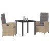Ensemble de salle à manger pour jardin 3 pcs Beige polyrotin 564426564426