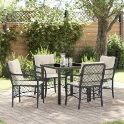 Ensemble de salle à manger pour jardin 5 pcs Noir polyrotin 564428564428