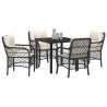 Ensemble de salle à manger pour jardin 5 pcs Noir polyrotin 564428564428