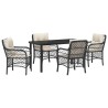Ensemble de salle à manger pour jardin 5 pcs Noir polyrotin 564429564429