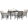 Ensemble de salle à manger pour jardin 5 pcs Noir polyrotin 564429564429