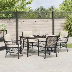 Ensemble de salle à manger pour jardin 5 pcs Noir polyrotin 564429564429
