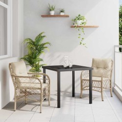 Ensemble de salle à manger pour jardin 3 pcs Beige polyrotin 564431564431