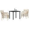 Ensemble de salle à manger pour jardin 3 pcs Beige polyrotin 564431564431