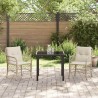 Ensemble de salle à manger pour jardin 3 pcs Beige polyrotin 564431564431