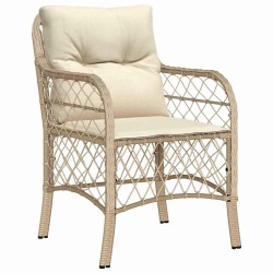 Ensemble de salle à manger pour jardin 3 pcs Beige polyrotin 564431564431
