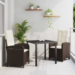Ensemble de salle à manger pour jardin 3 pcs Marron polyrotin 564432564432
