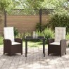 Ensemble de salle à manger pour jardin 3 pcs Marron polyrotin 564432564432
