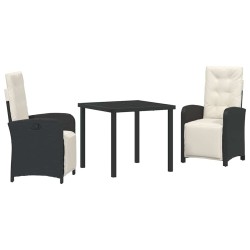 Ensemble de salle à manger pour jardin 3 pcs Noir polyrotin 564433564433