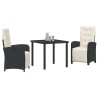 Ensemble de salle à manger pour jardin 3 pcs Noir polyrotin 564433564433